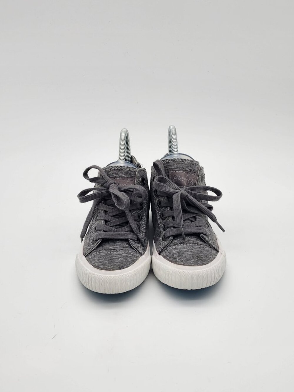 Grey/White Low-Top Side Strap Sneakers | Women's 6 - Picture 4 of 13